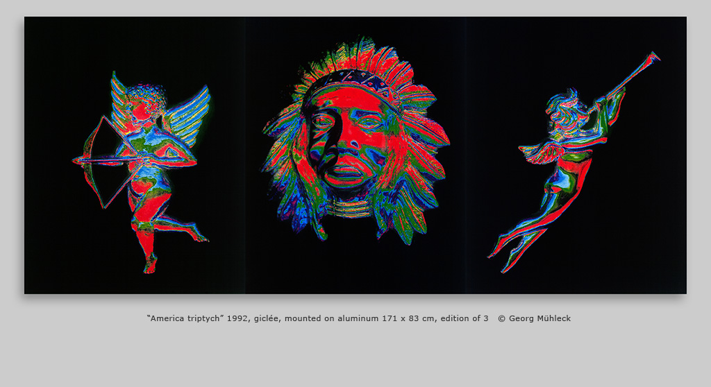 “America triptych” 1992, giclée, mounted on aluminum 171 x 83 cm, edition of 3